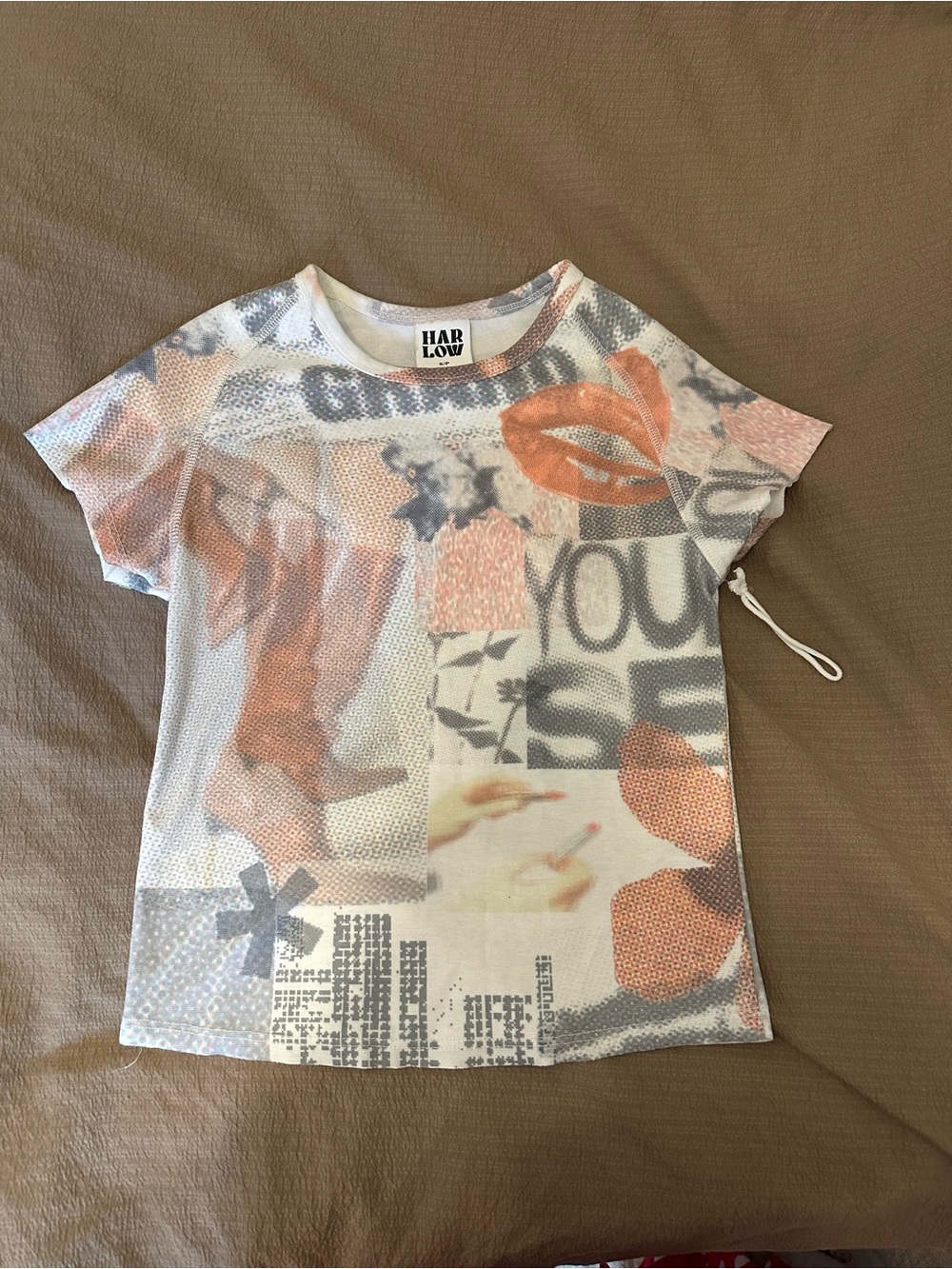 White graphic baby tee